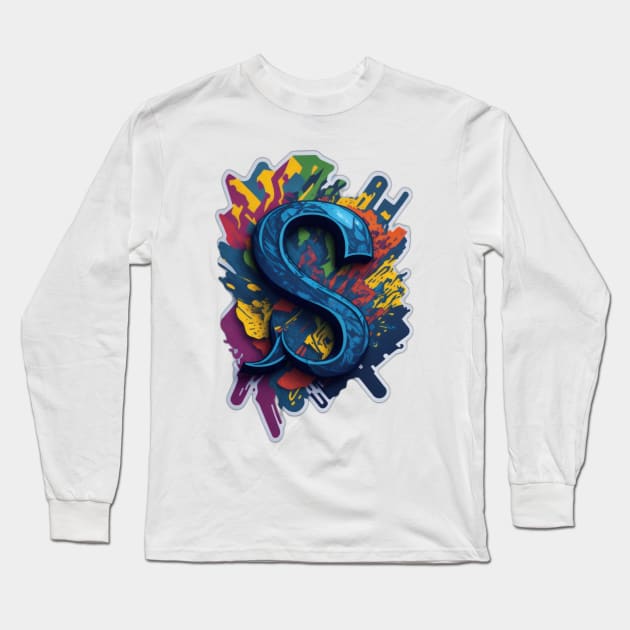 Letter S Graffiti Long Sleeve T-Shirt by design19970